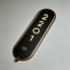Oval LED Backlit Room Number Sign With Doorbell