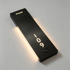 Edge‑Lit LED Room Number Sign With Touch Doorbell