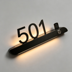3D Raised LED Room Number Sign With Doorbell