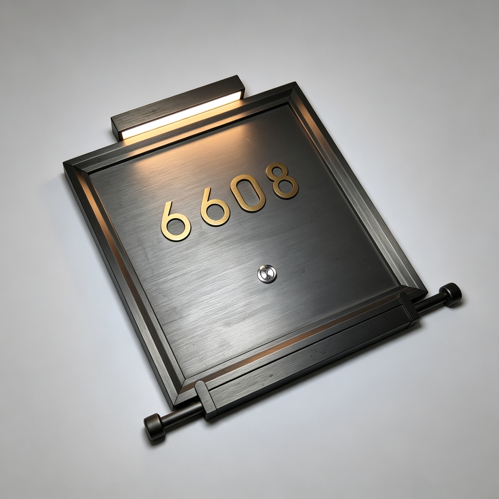 Square LED Spotlight Room Number Sign With Doorbell