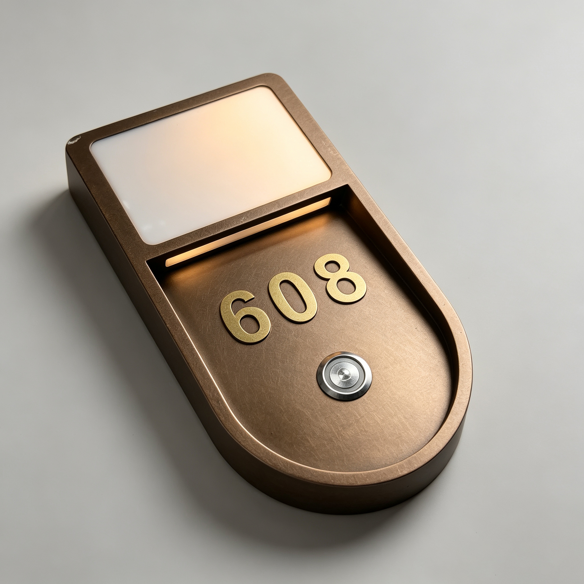 Oval Dual‑Light LED Room Number Sign With Doorbell