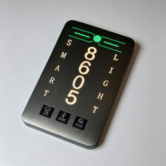 Square LED Backlit Room Number Sign With Doorbell Buttons