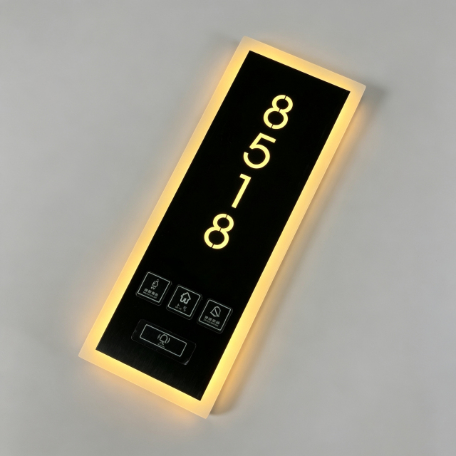 Vertical Border LED Backlit Room Number Door Plate