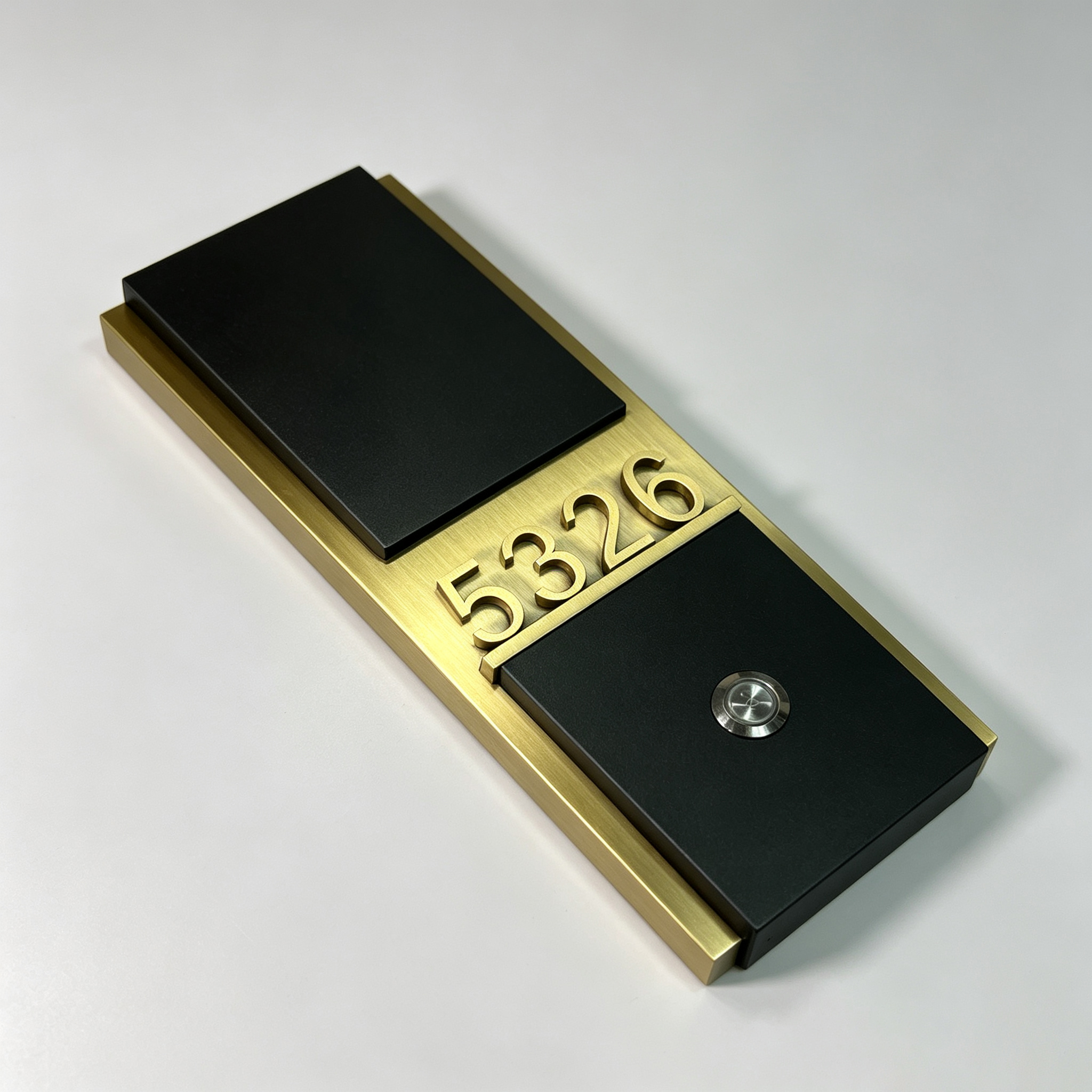 3D Raised Metal Room Number Door Sign With Doorbell