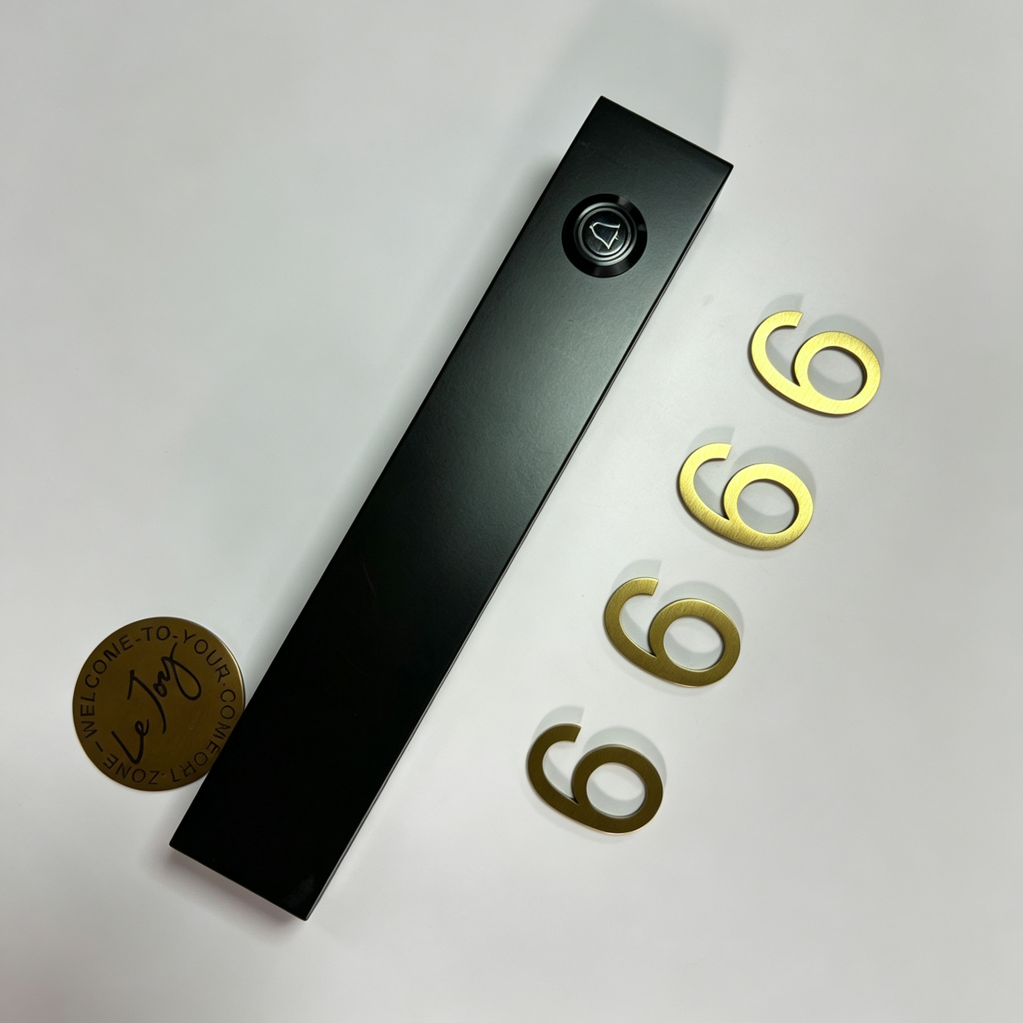 Doorbell Base Plate With Removable 3D Room Number Digits