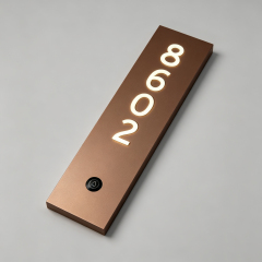 3D Lit Hotel Room Number Plate with Bell