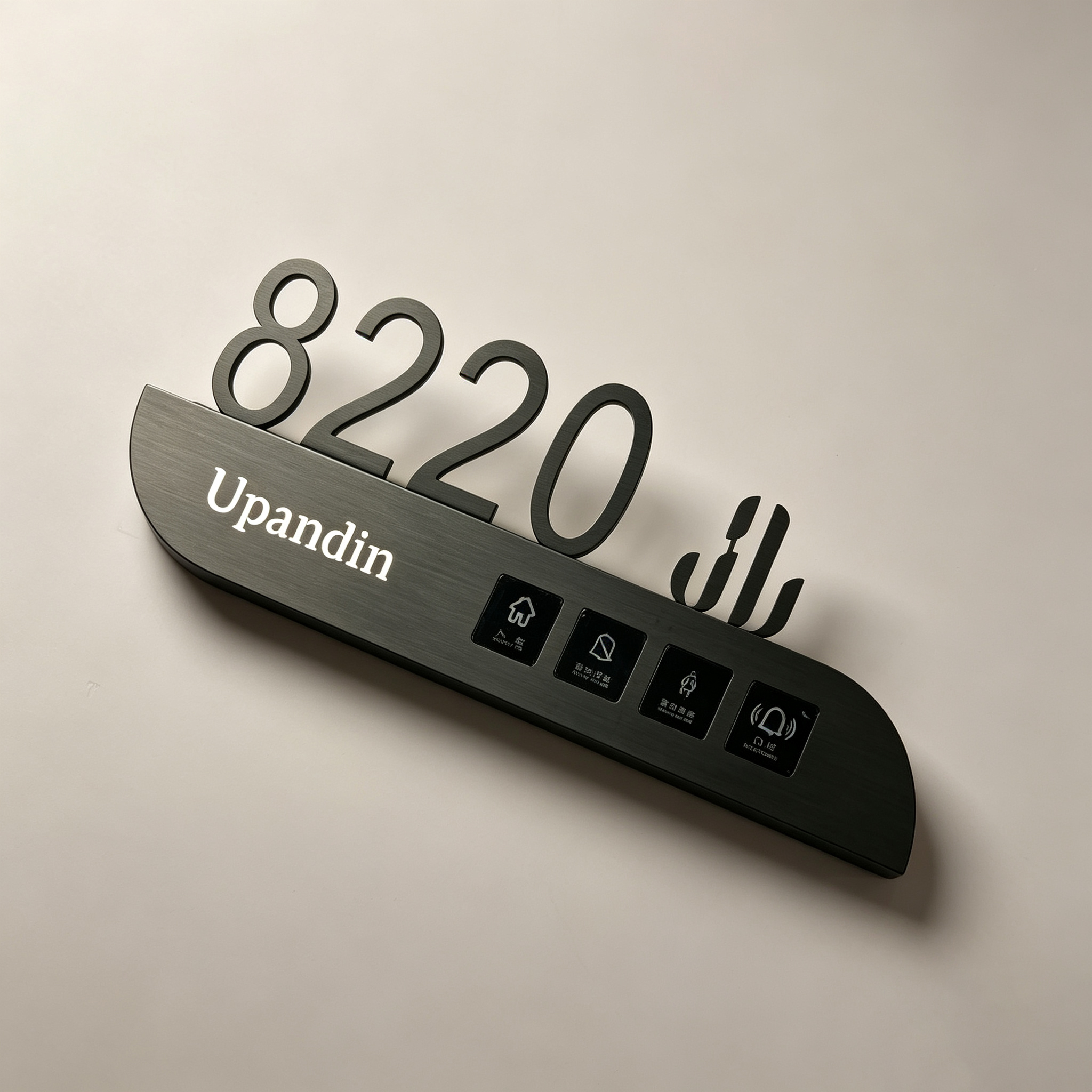 LED Backlit Hotel Room Number Door Sign With Touch Buttons