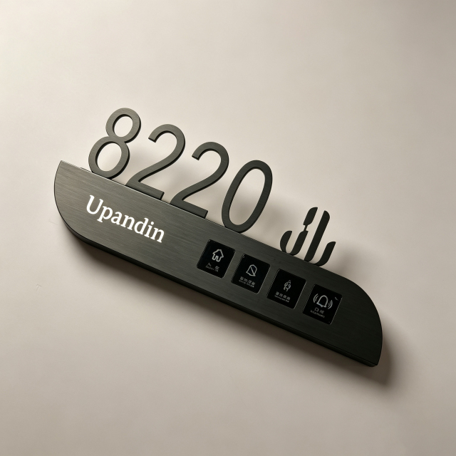 LED Backlit Hotel Room Number Door Sign With Touch Buttons