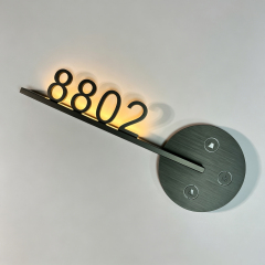 LED Backlit Hotel Room Number Door Sign With Touch Buttons