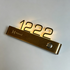 LED Backglow Hotel Room Number Sign With Doorbell