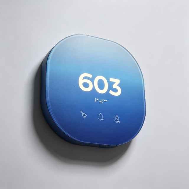 LED Illuminated Hotel Room Number Sign Guest Service Function Icons
