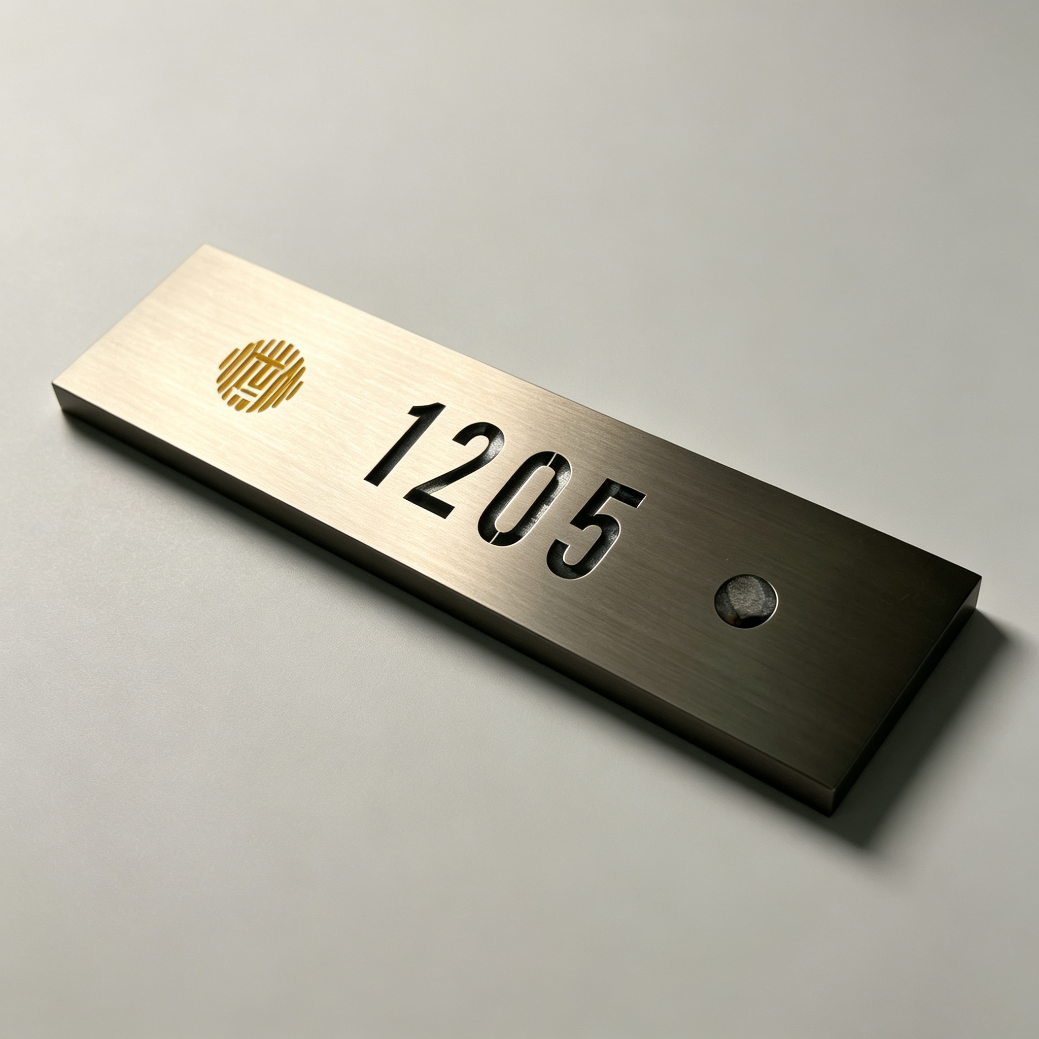 Brushed Metal Room Number Plate