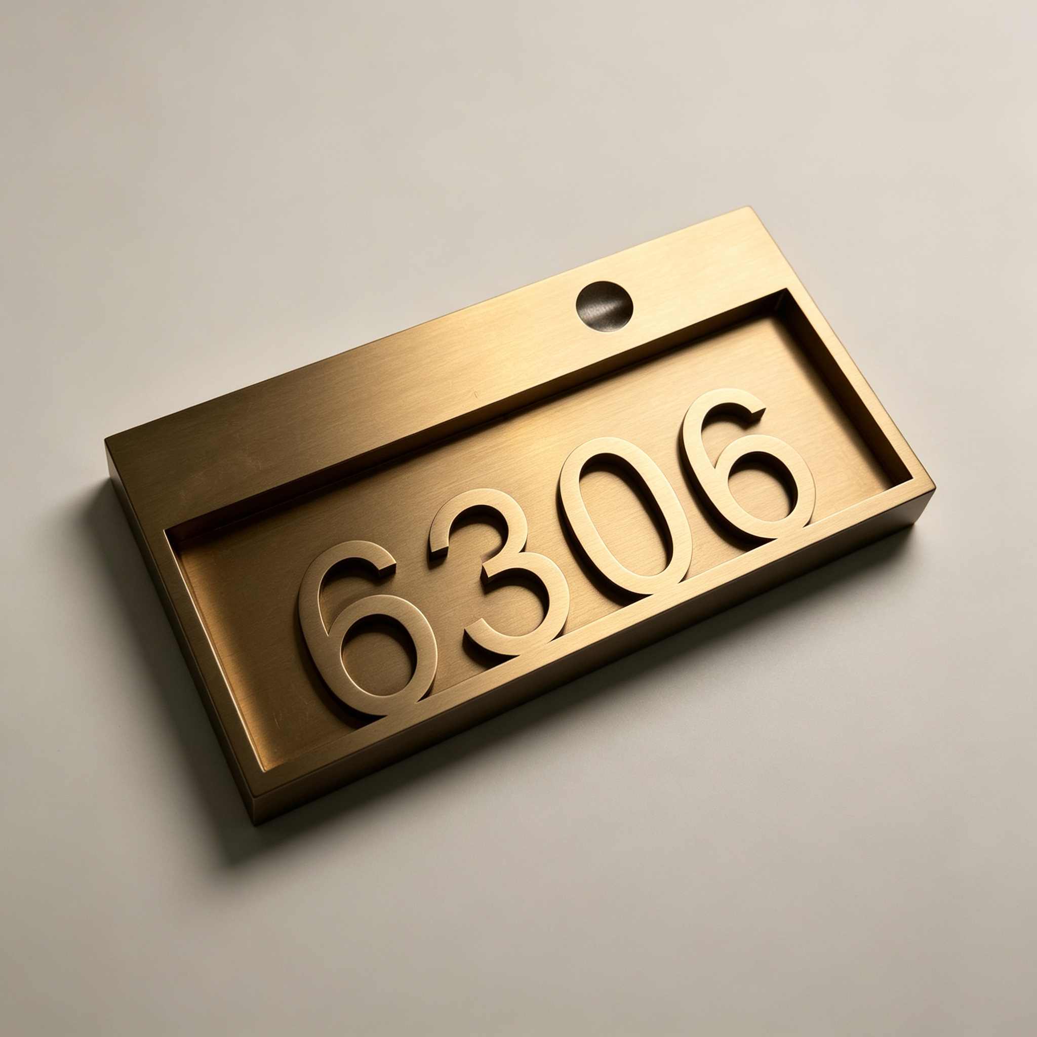 Recessed Frame Brass Room Number Sign