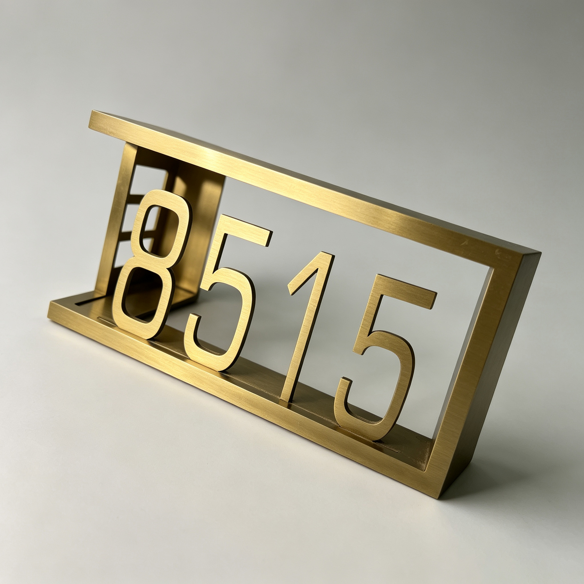 Framed Brass 3D Room Number Sign