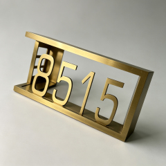 Framed Brass 3D Room Number Sign