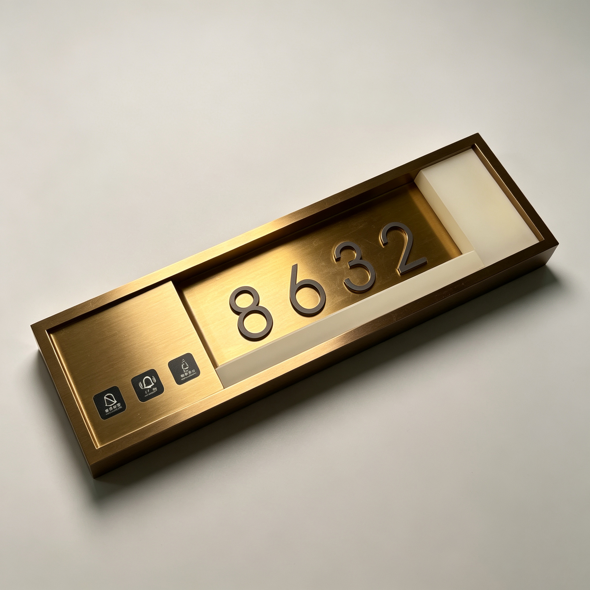 Backlit Brass Hotel Room Number Sign