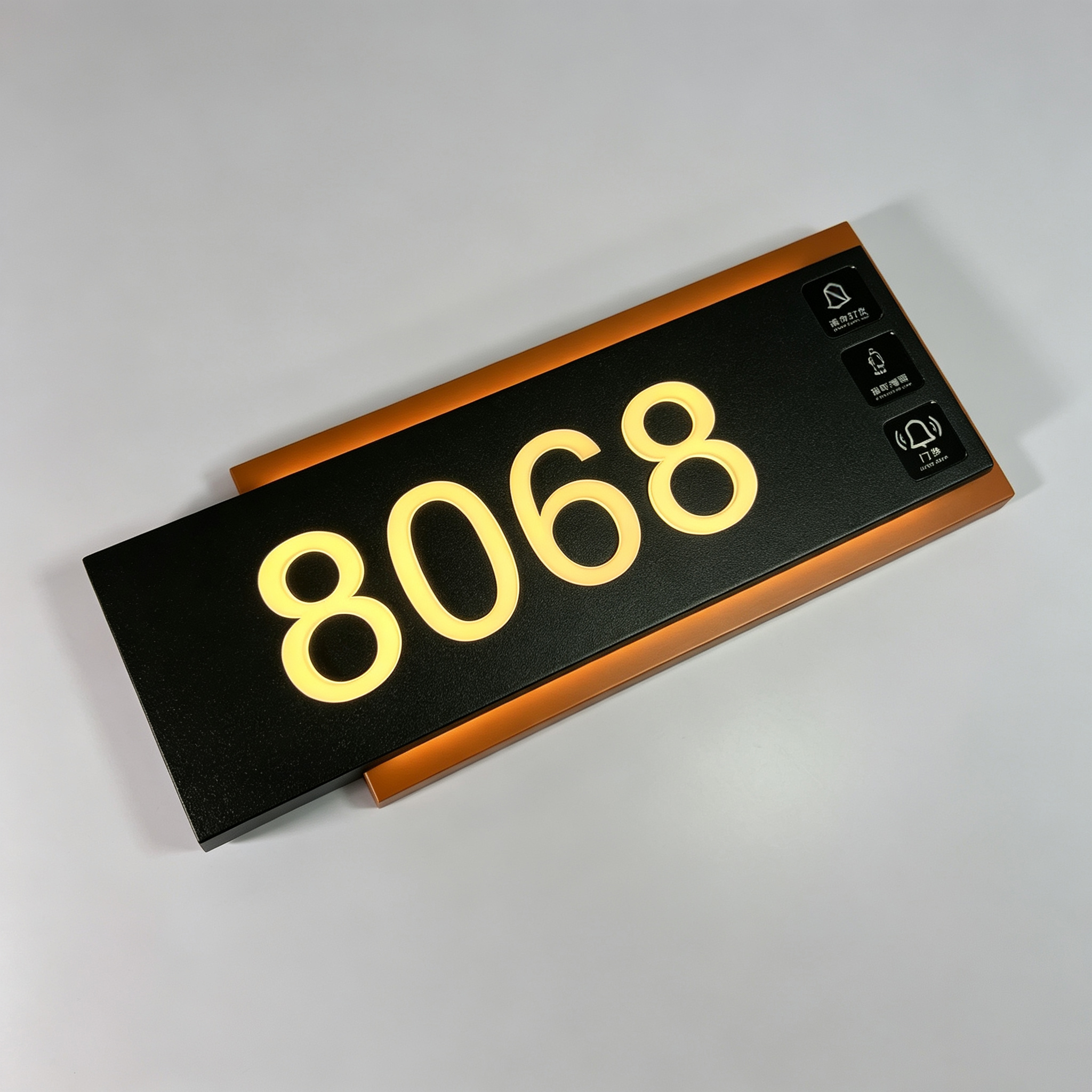 Backlit LED Hotel Room Sign With Doorbell Touch Buttons