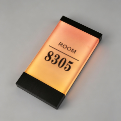 Backlit LED Hotel Room Number Sign Illuminated Door Plate