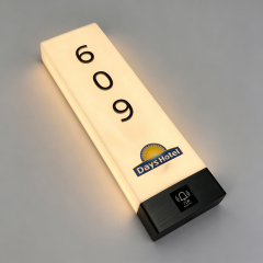 Vertical LED Hotel Room Number Sign With Touch Doorbell Button