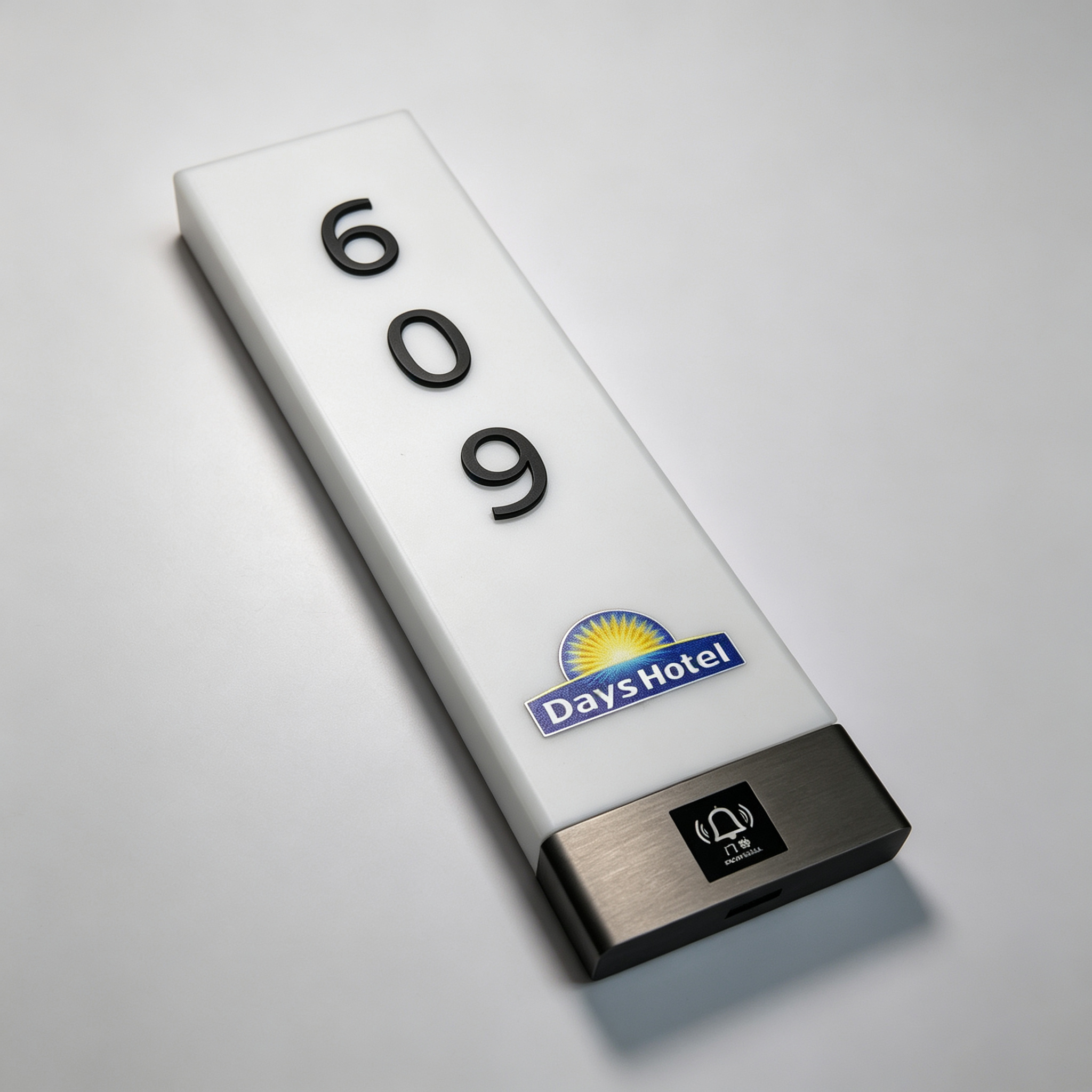 Vertical LED Hotel Room Number Sign With Touch Doorbell Button