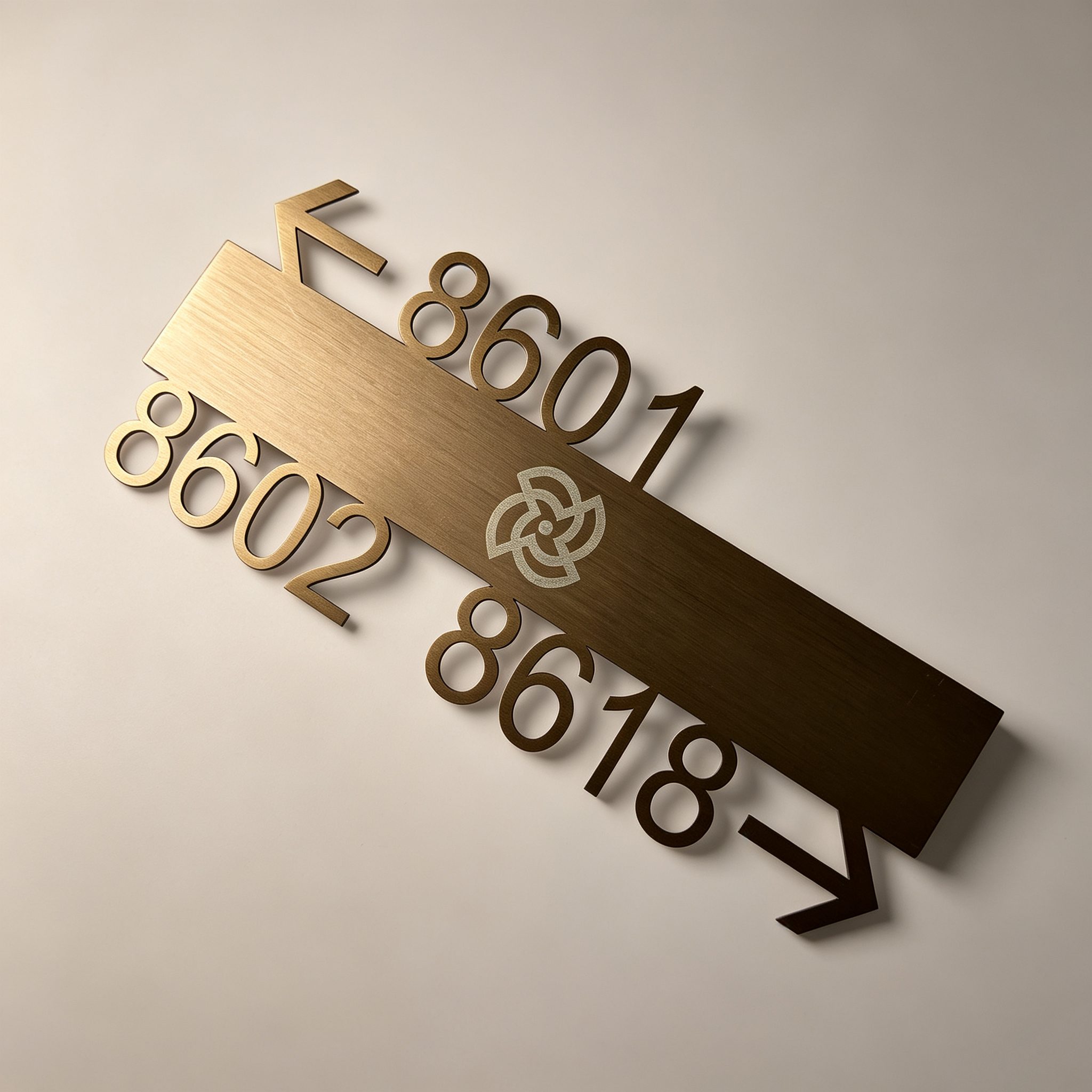 Metal 3D Hotel Direction Room Number Sign