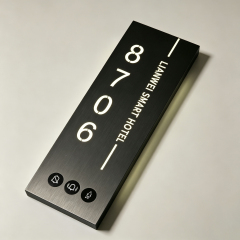 Vertical LED Backlit Hotel Room Door Sign With Touch Buttons