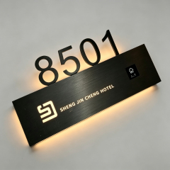 Backlit 3D Floating LED Hotel Room Door Sign With Doorbell