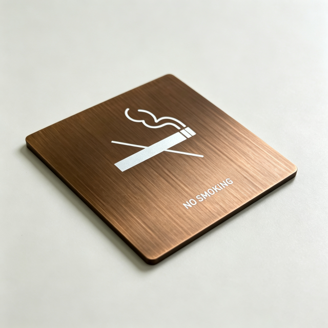 Brushed Bronze No Smoking Facility Sign
