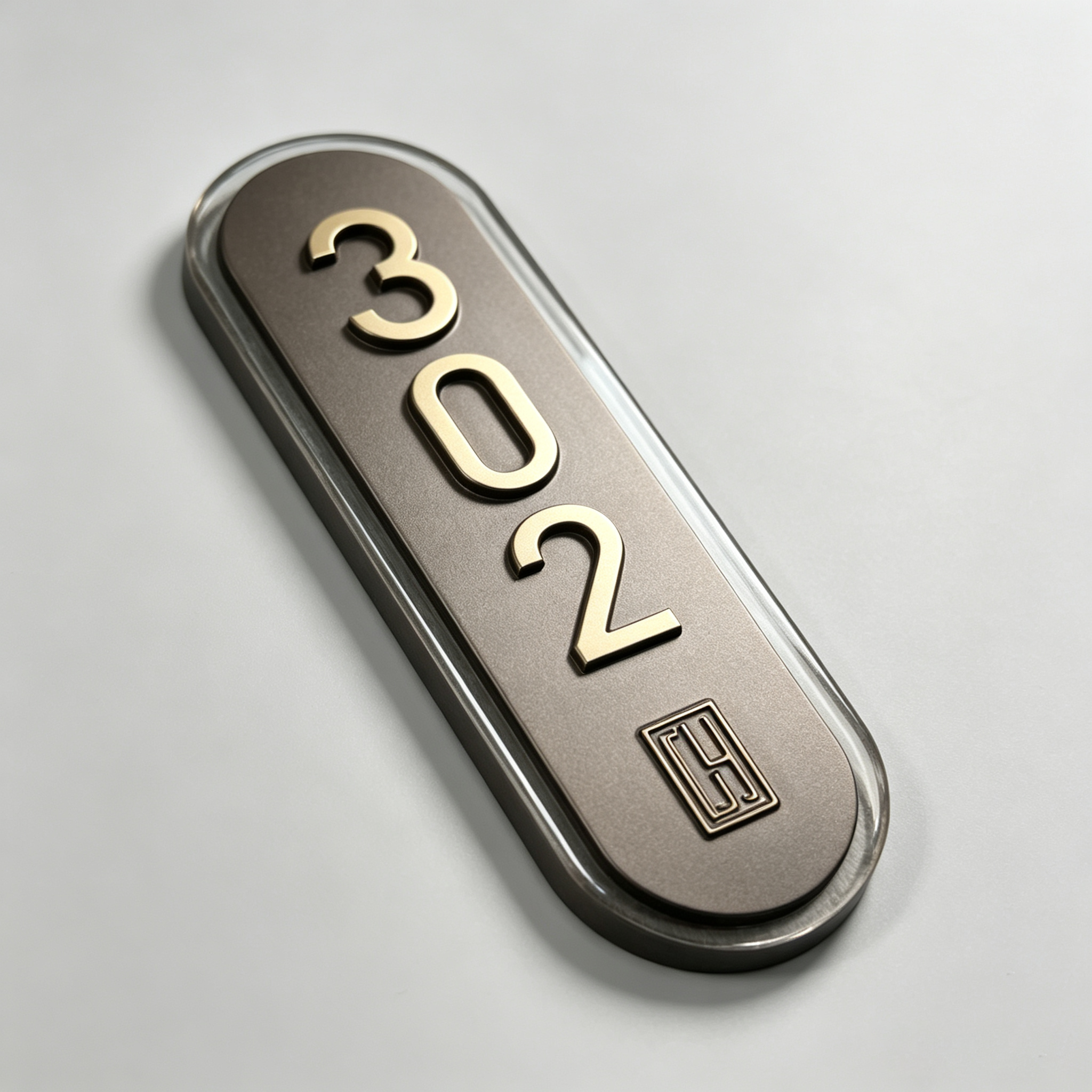 Oval Metal Hotel Room Number Sign