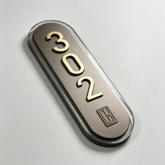 Oval Metal Hotel Room Number Sign