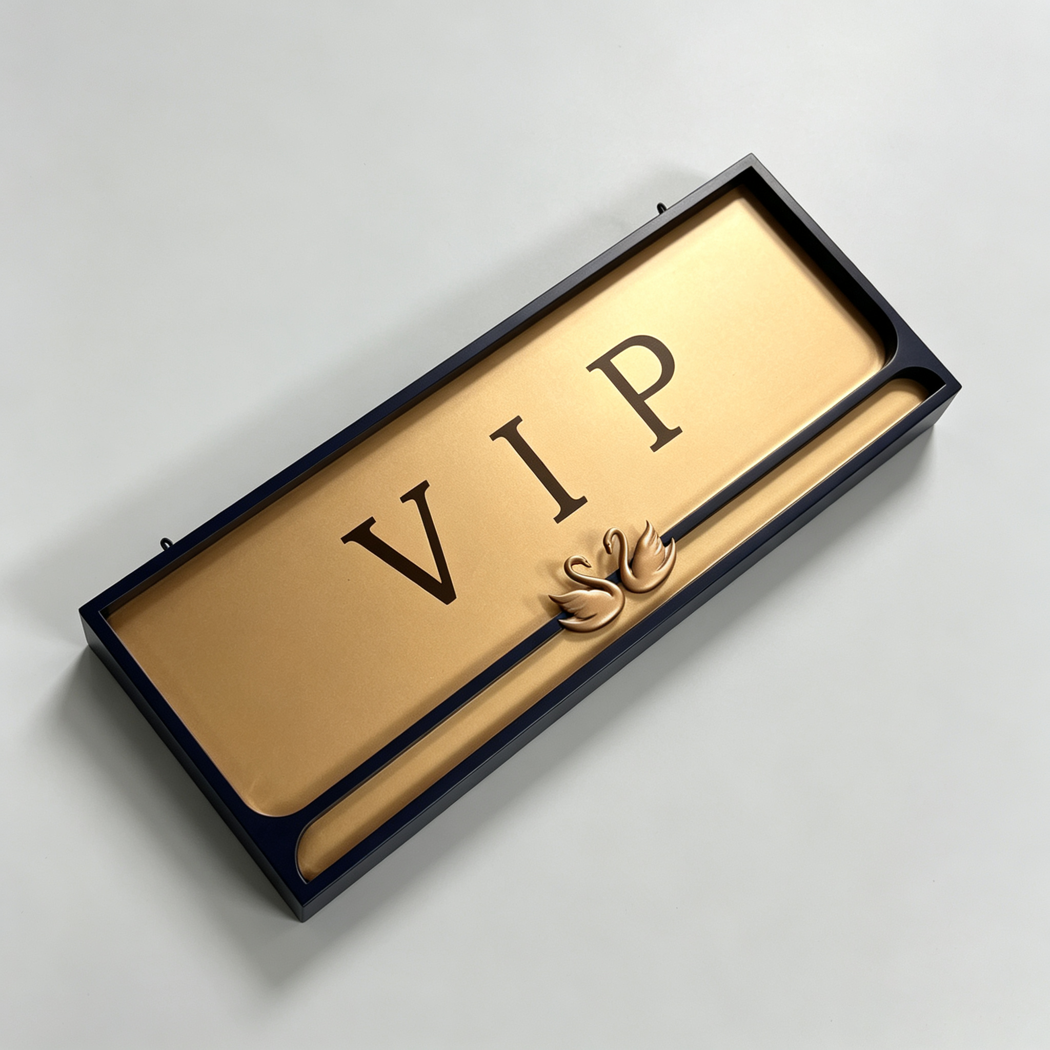 Luxury Hotel Door Sign with 3D Swan Decor Ornament