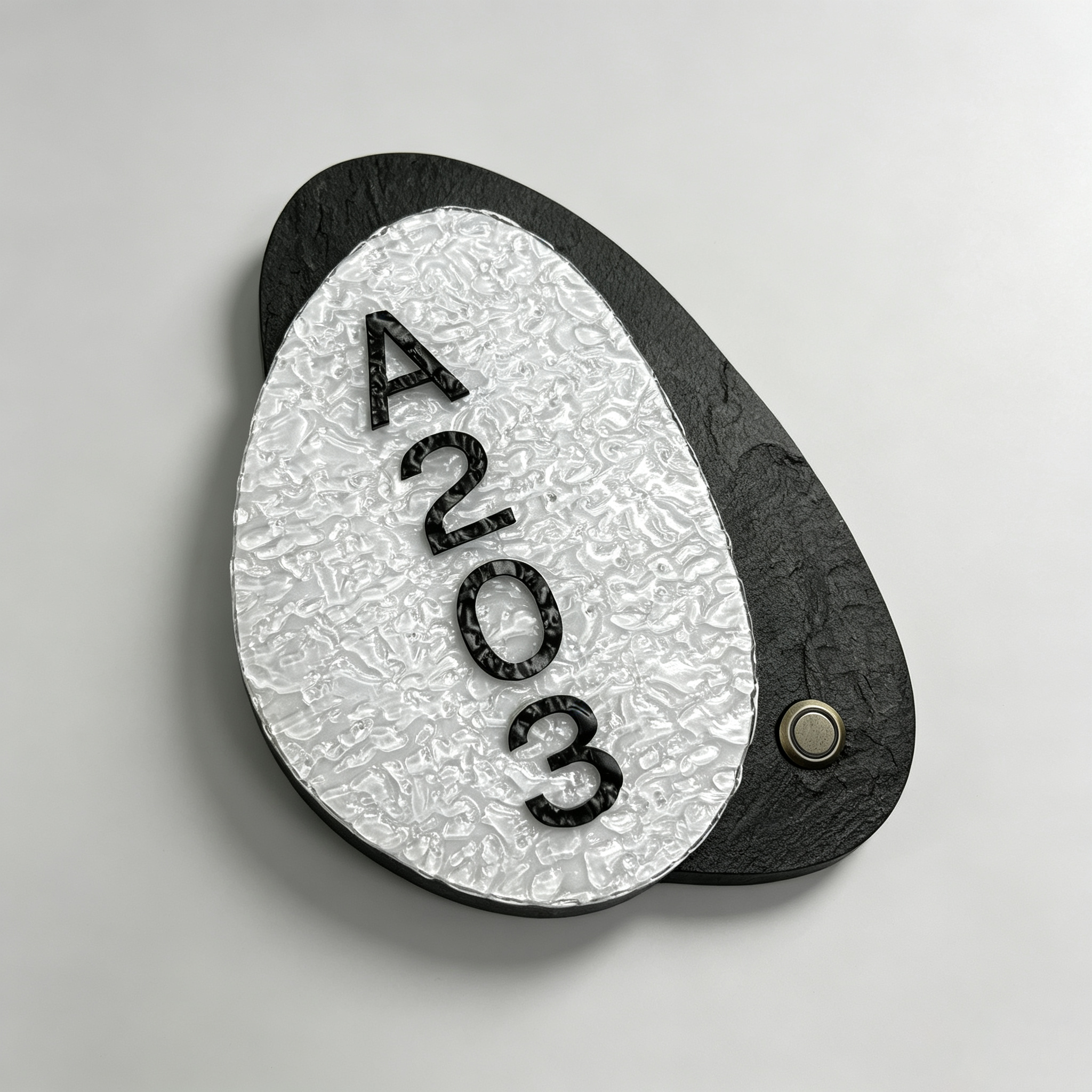 Oval Backlit Hotel Door Sign with Doorbell