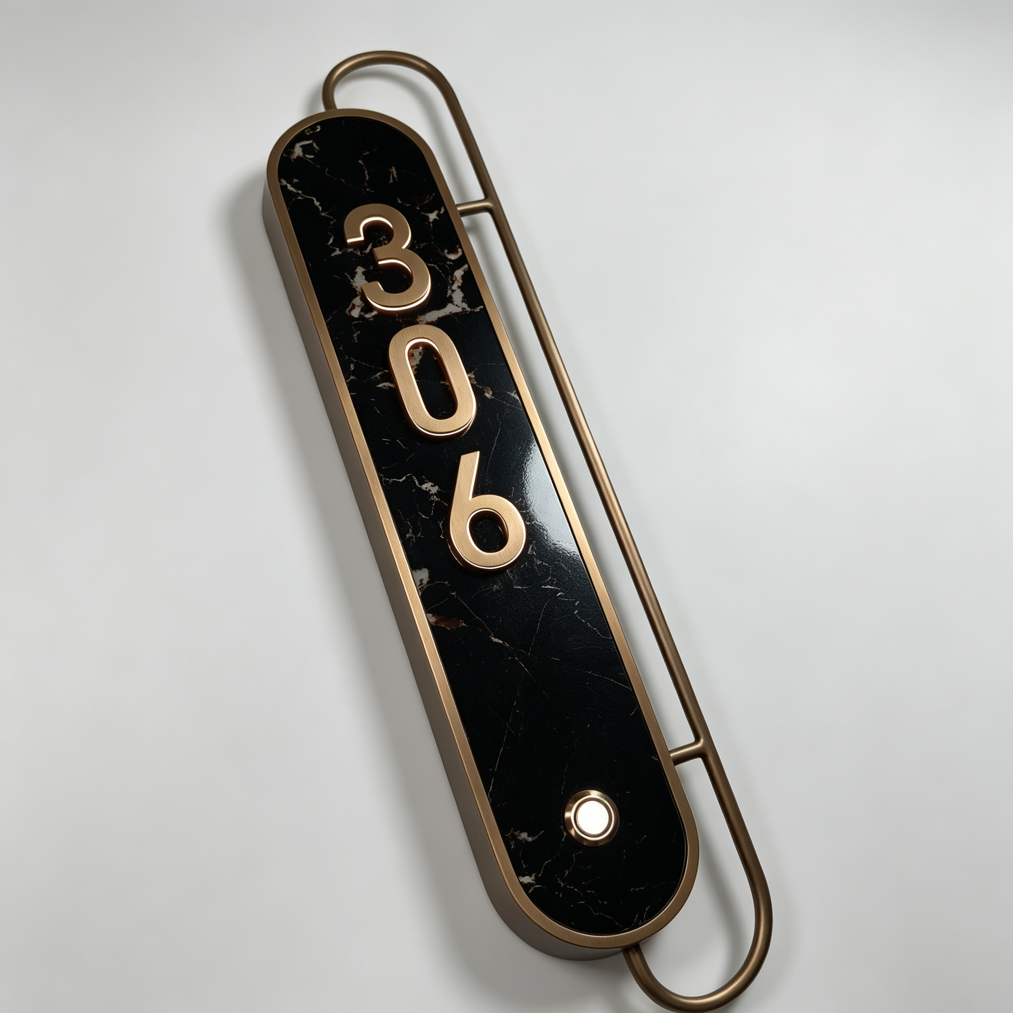 Marble Effect Hotel Room Number Door Plate With Doorbell