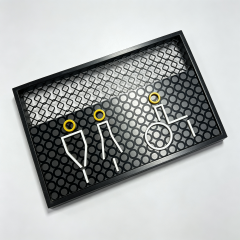 Framed Hollow Toilet Door Sign With 3D Colorful Pictogram Symbols