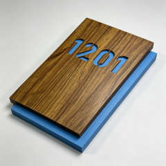 Double‑Layer Wood Effect Room Number Sign