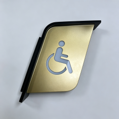 Angled Frame Accessible Restroom Sign With Wheelchair Pictogram Symbol