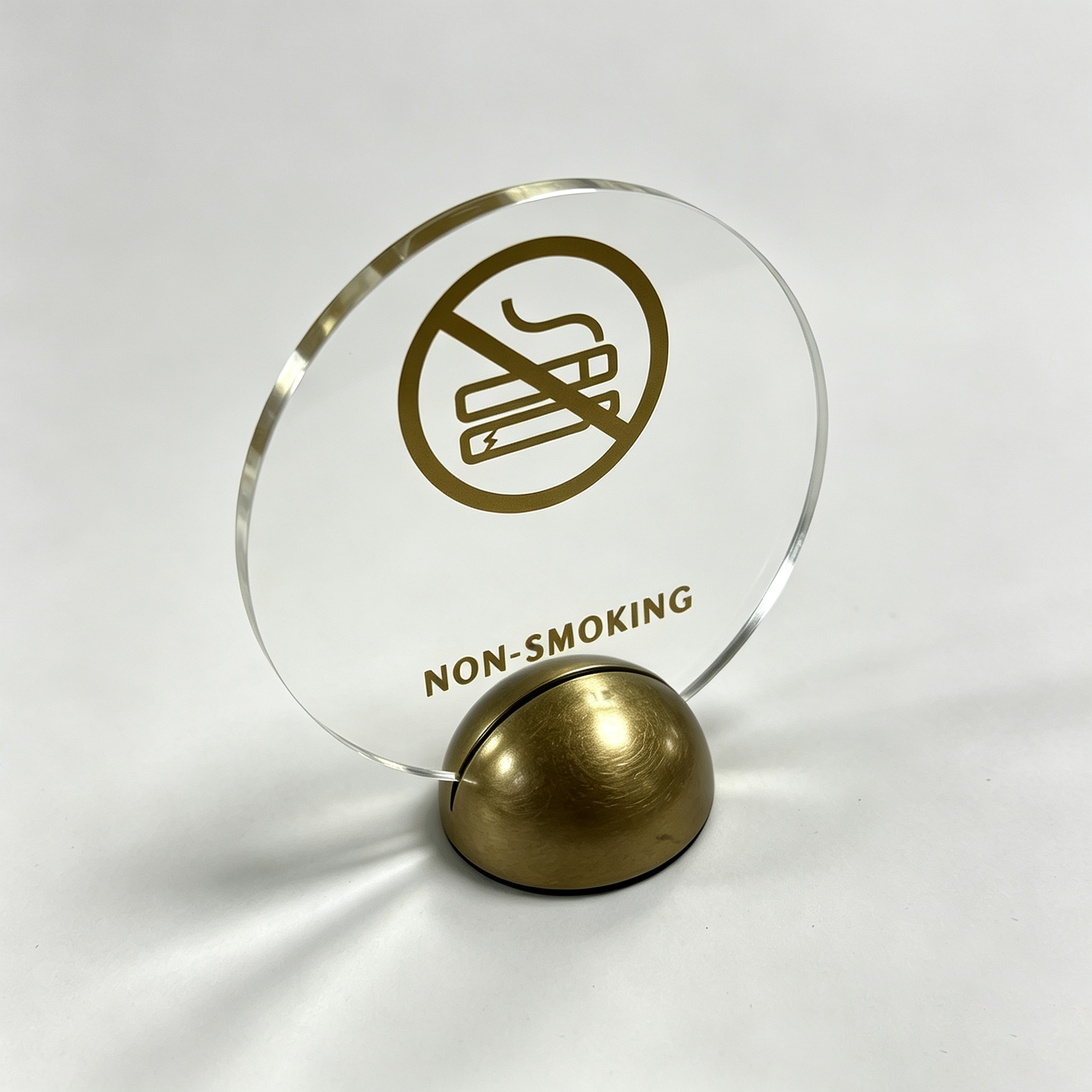 Acrylic Round Non‑Smoking Table Top Facility Sign
