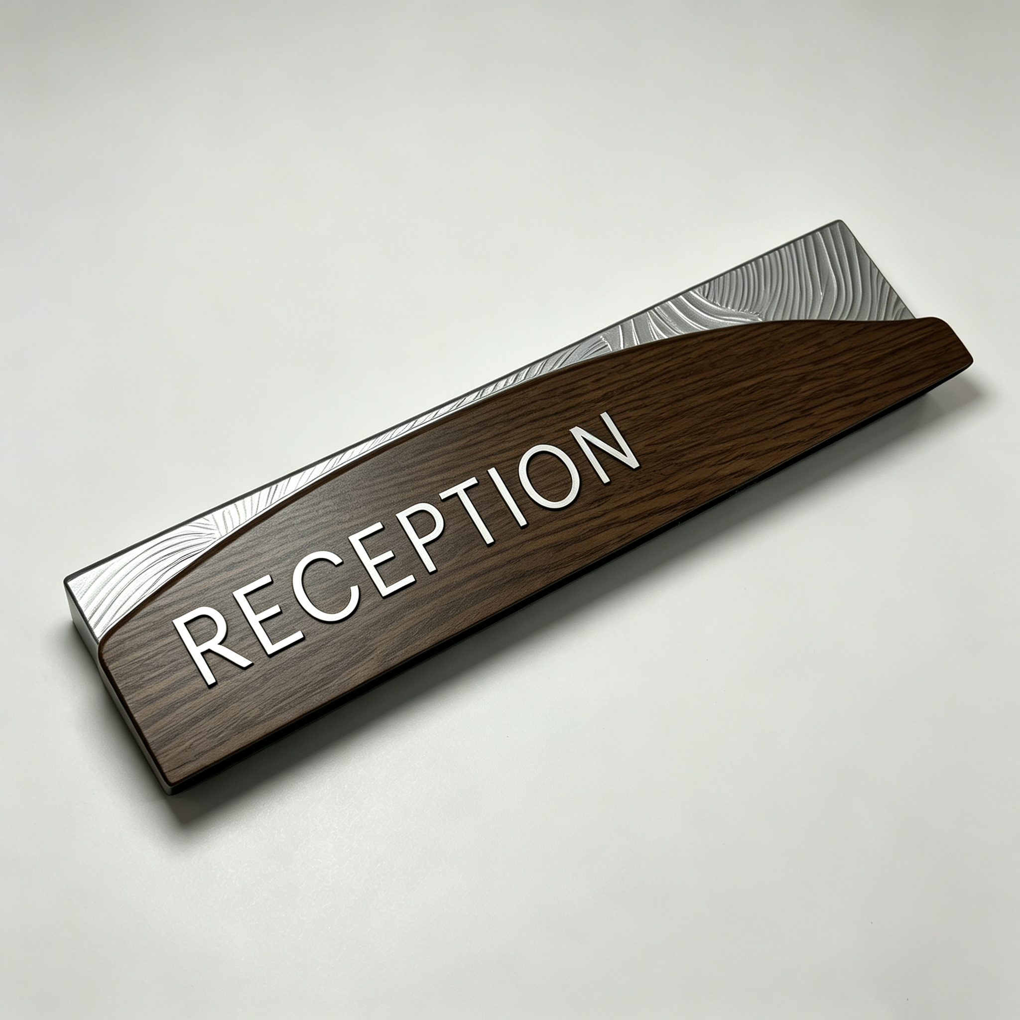 Wood Grain Metal Reception Hotel Facility Wall Sign