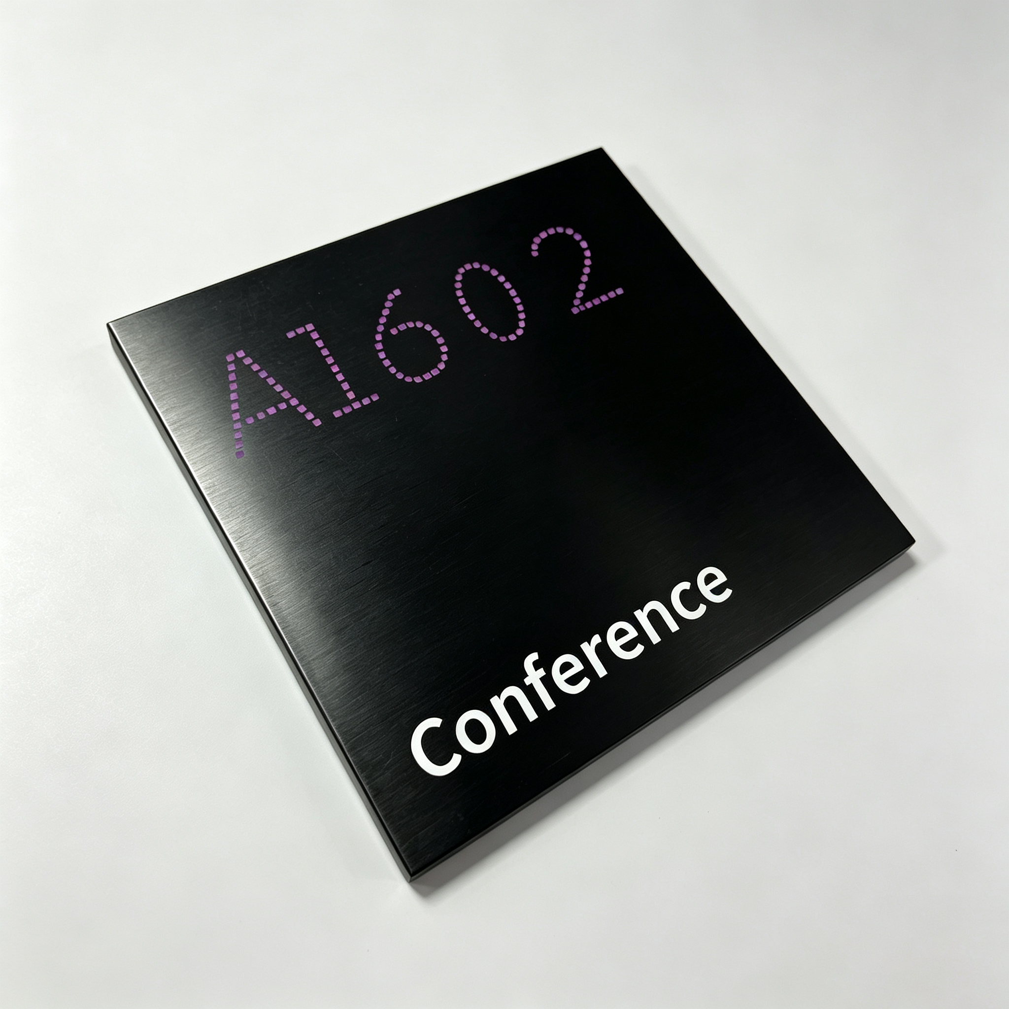 Square Office Facility Signage with Room Number & Conference Text