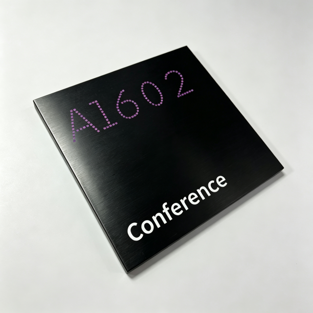 Square Office Facility Signage with Room Number & Conference Text