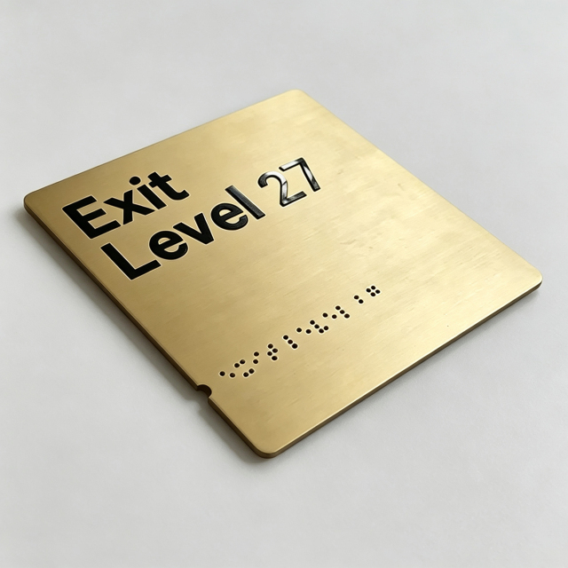 Stainless Steel Ada Metal Braille Acrylic Office Number Hotel Brass House Numbers