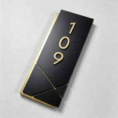 Black Gold 3D Hotel Room Number Plate