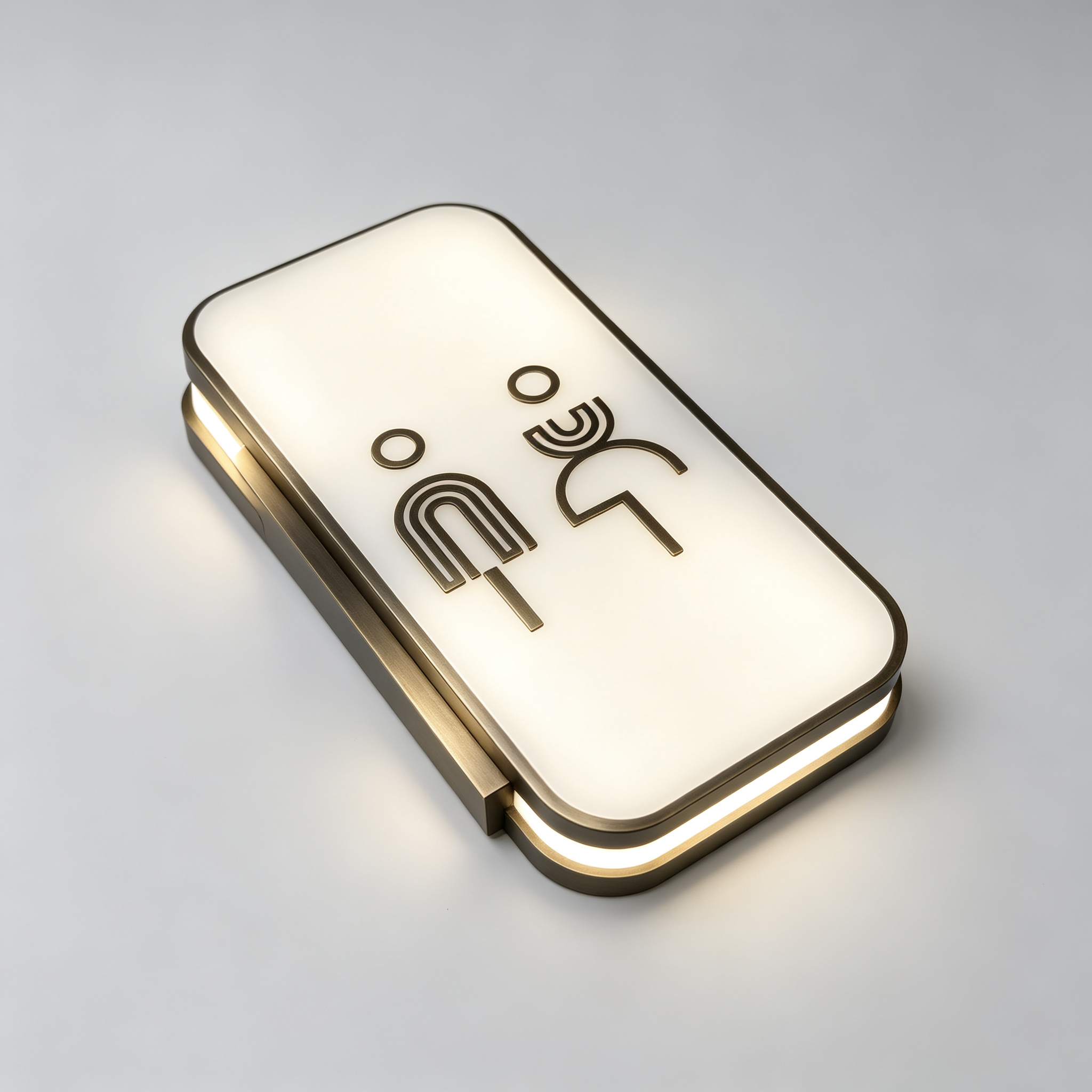 Rounded Edge Illuminated Toilet Wall Mounted Sign