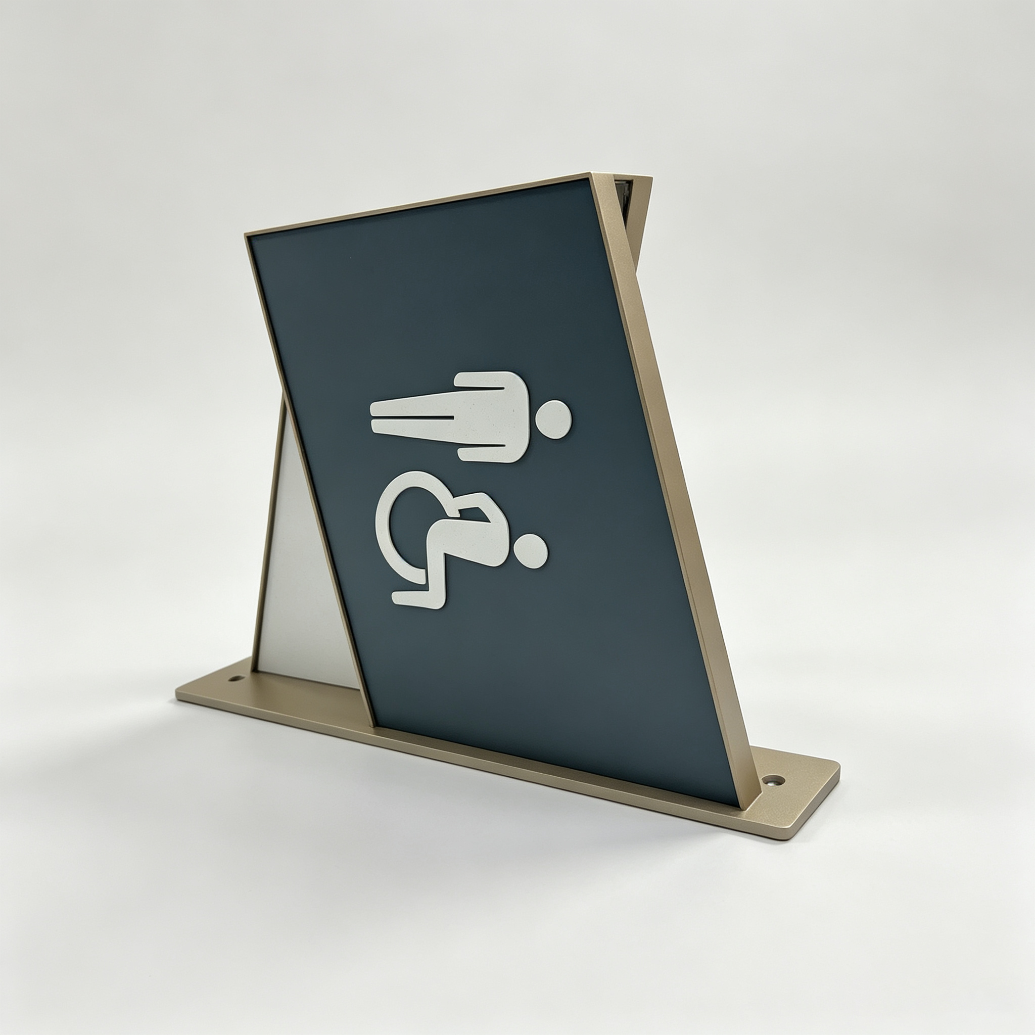Metal Frame Handicap Toilet Hotel Facility Wall Sign