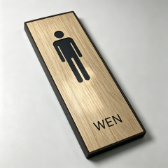 Wood Grain Men Toilet Hotel Facility Wall Sign