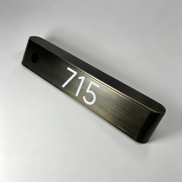 Backlit Antique Brass Hotel Room Number Sign