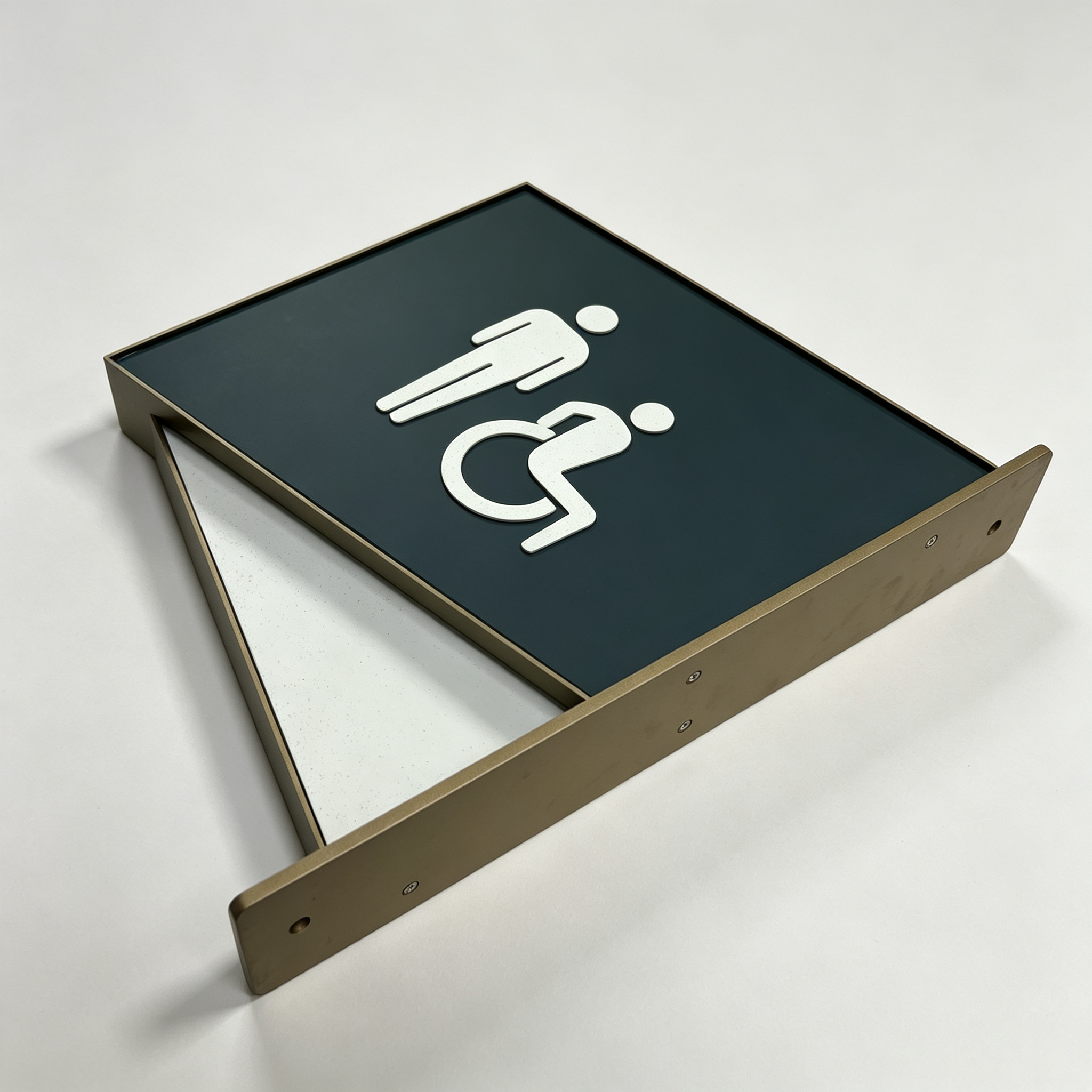 Metal Frame Handicap Toilet Hotel Facility Wall Sign