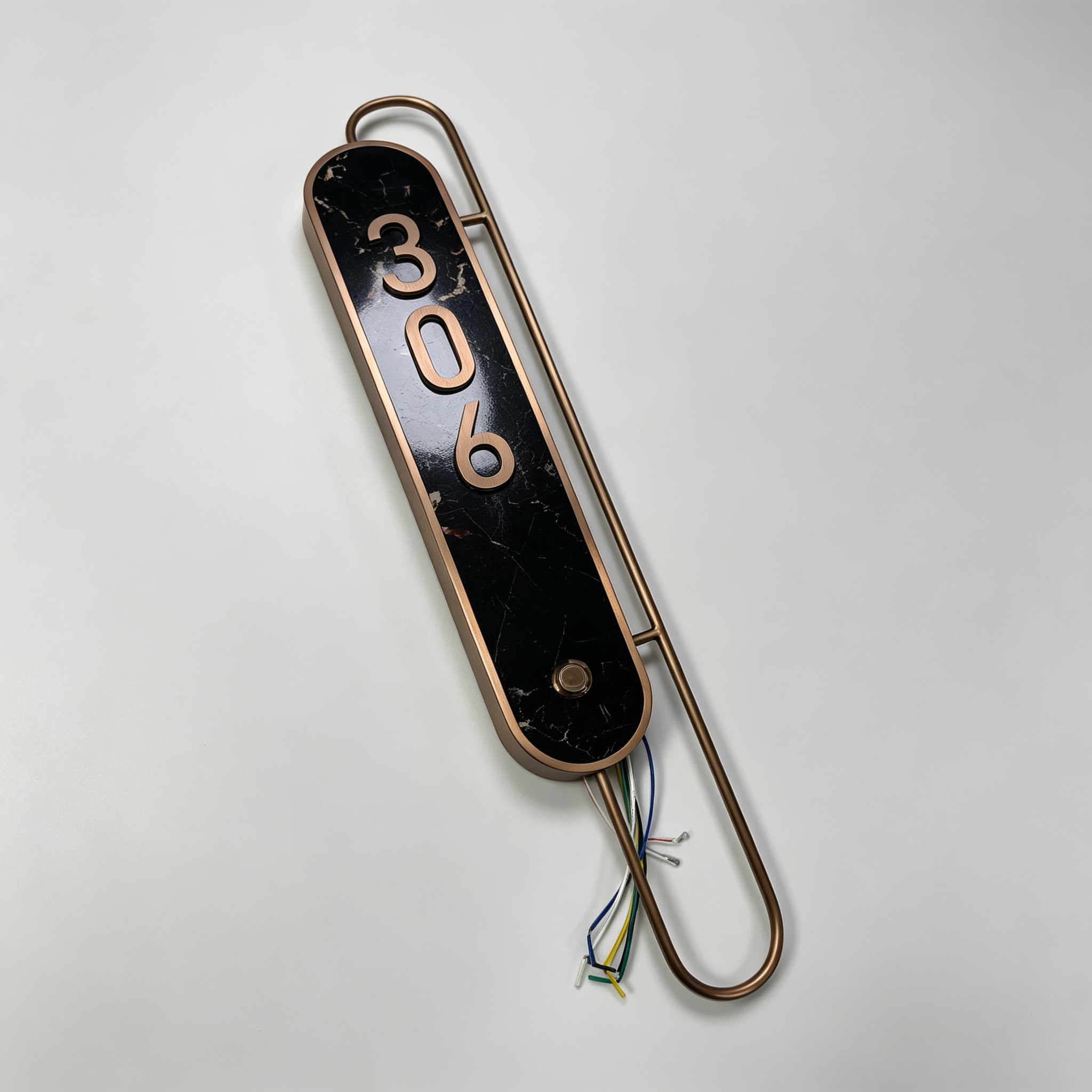 Marble Effect Hotel Room Number Door Plate With Doorbell