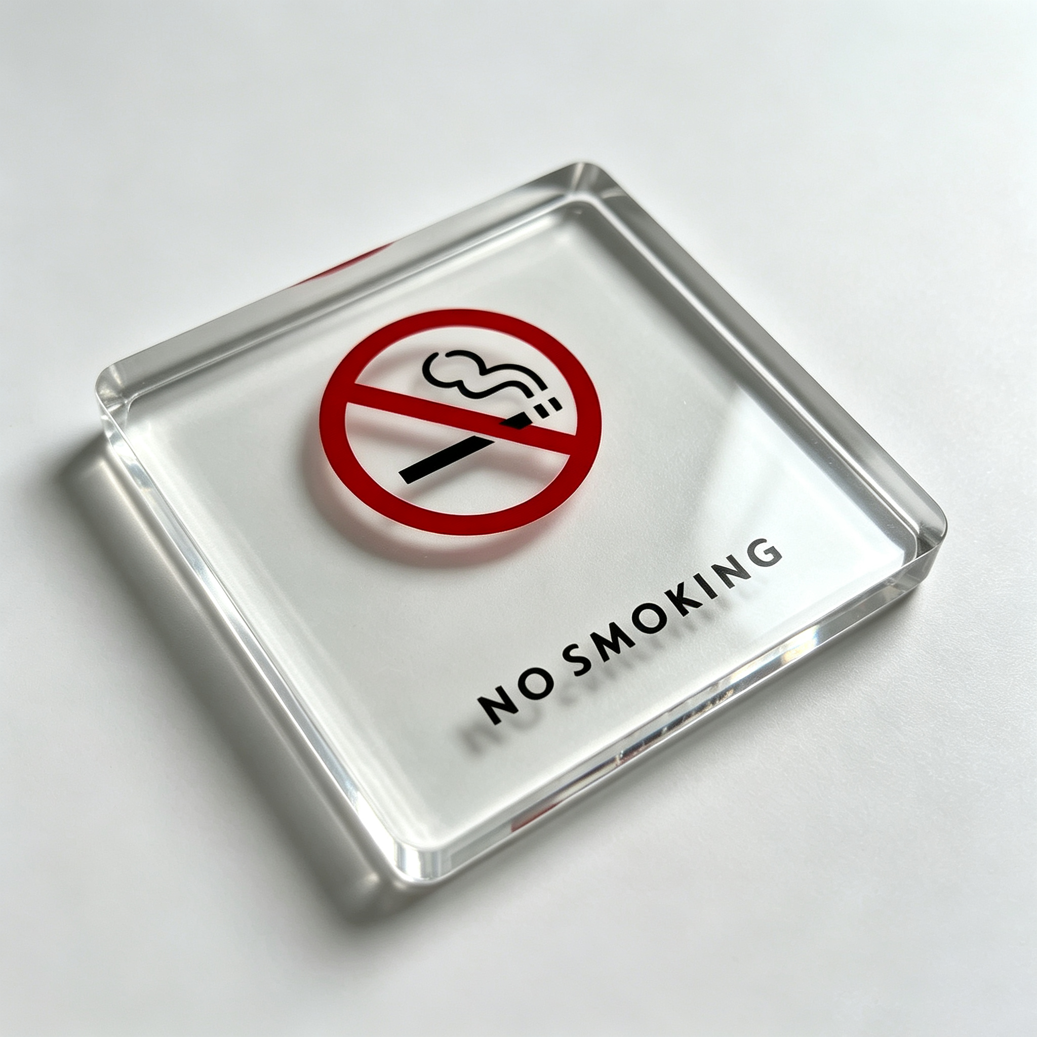 Square Acrylic No‑Smoking Facility Wall Sign