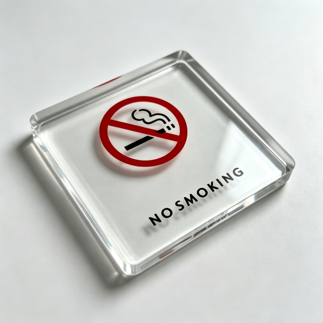 Square Acrylic No‑Smoking Facility Wall Sign